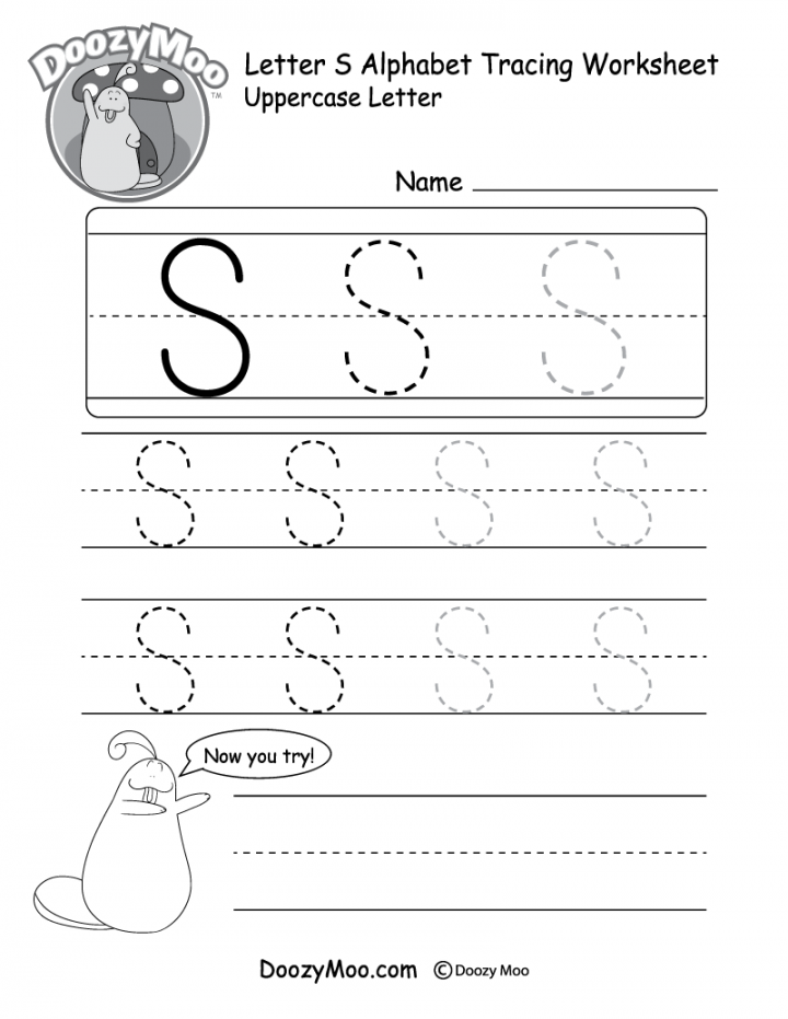 Lowercase Letter "s" Tracing Worksheet - Doozy Moo