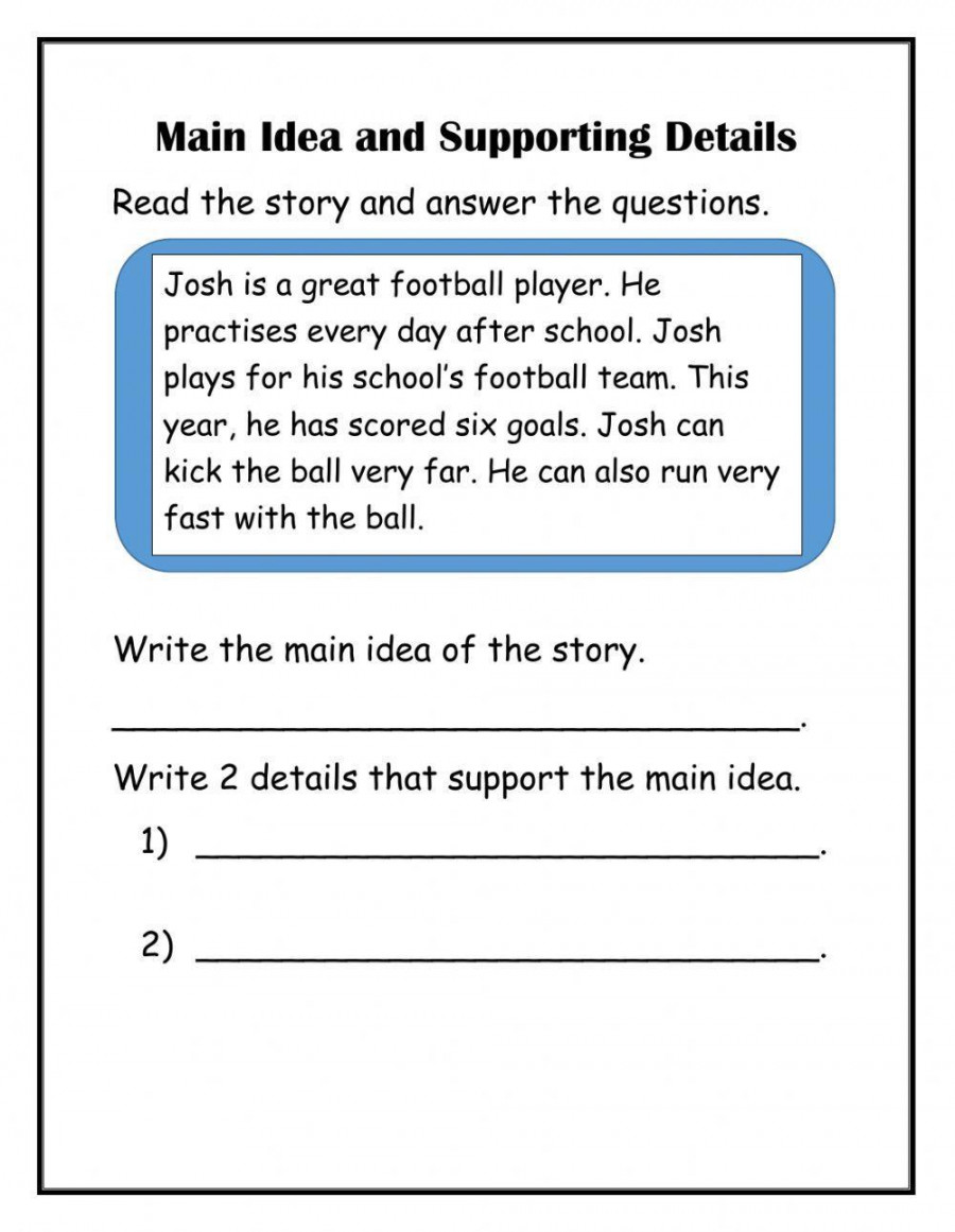 Main Idea with supporting details worksheet  Live Worksheets