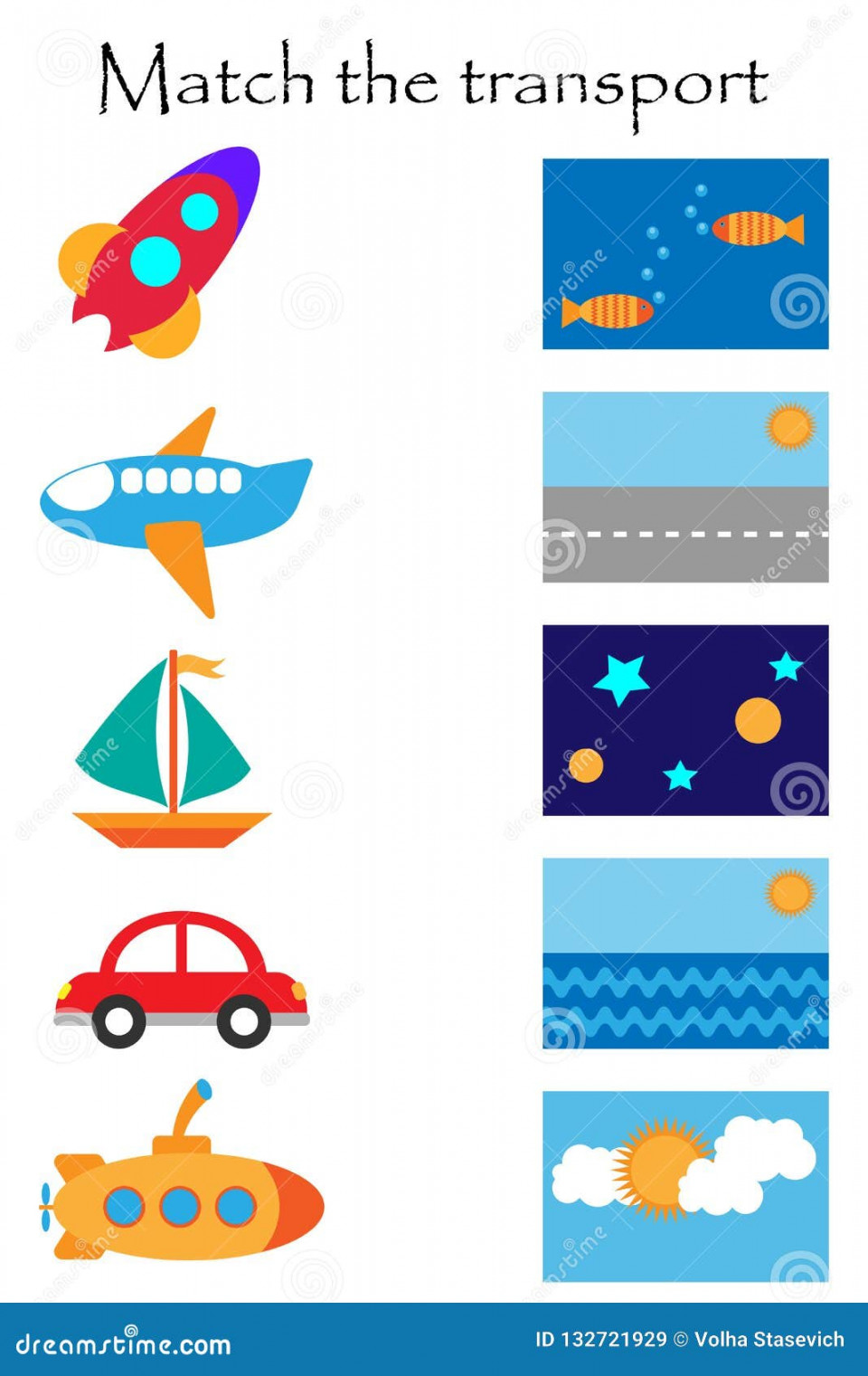 Match the Transport and Where it Flyes and Goes, Fun Education