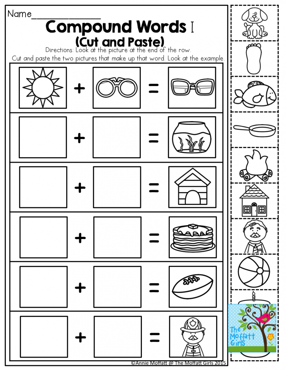 May NO PREP Packet (Kindergarten)  Compound words worksheets