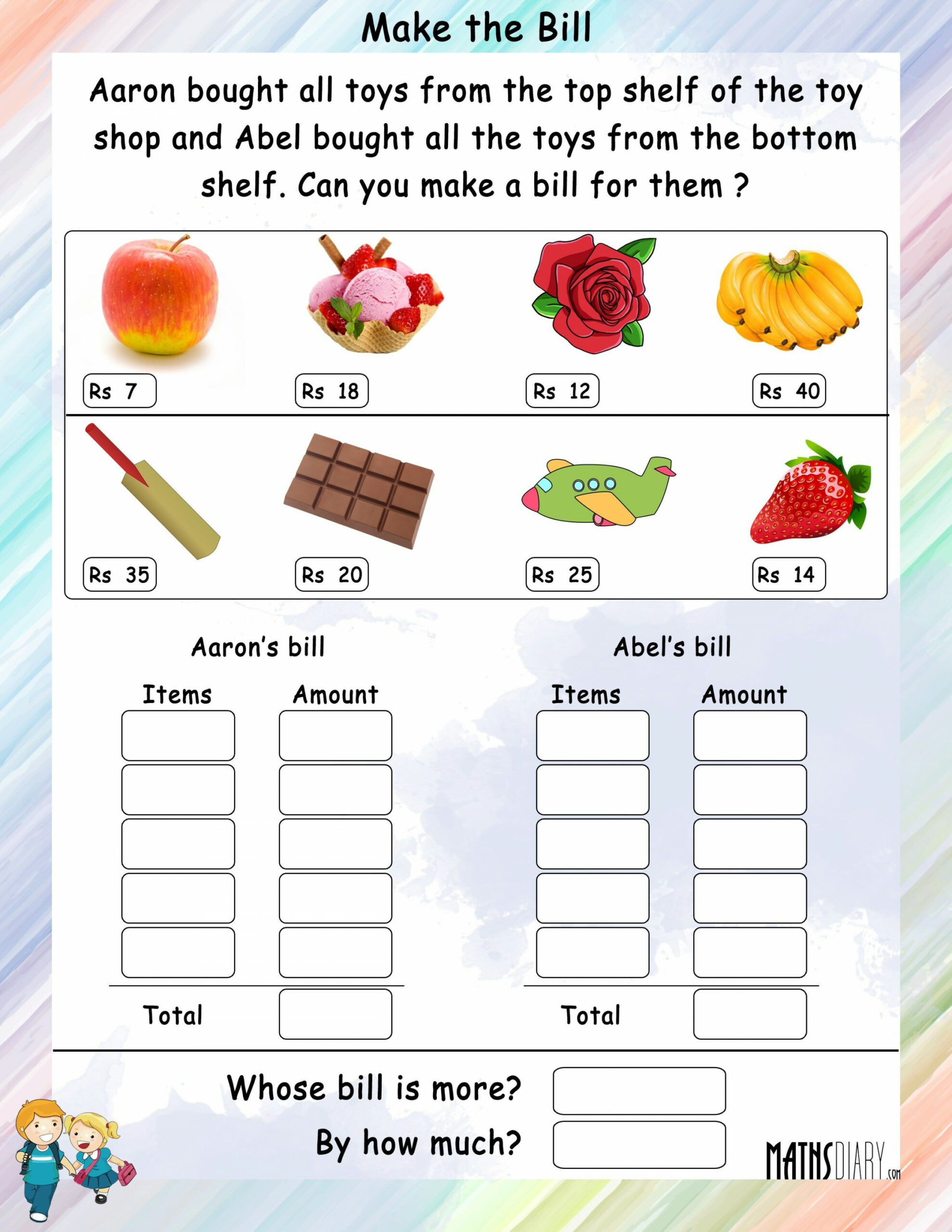 money worksheet for grade  in rupees - Yahoo India Image Search