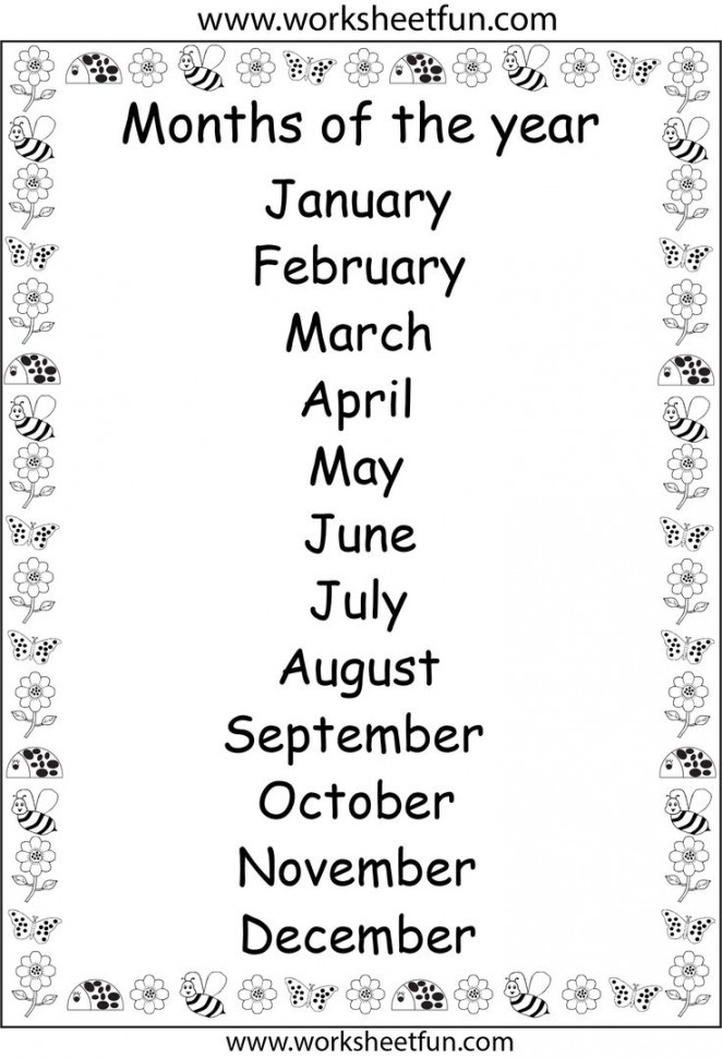 months of the year  Months in a year, Kindergarten worksheets