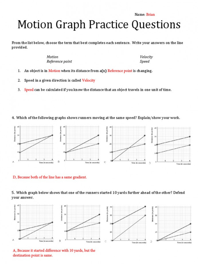 Motion Graph Practice Problems  PDF  Speed  Acceleration