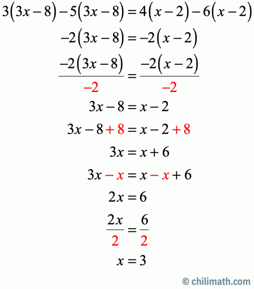 Multi-Step Equations Practice Problems with Answers  ChiliMath
