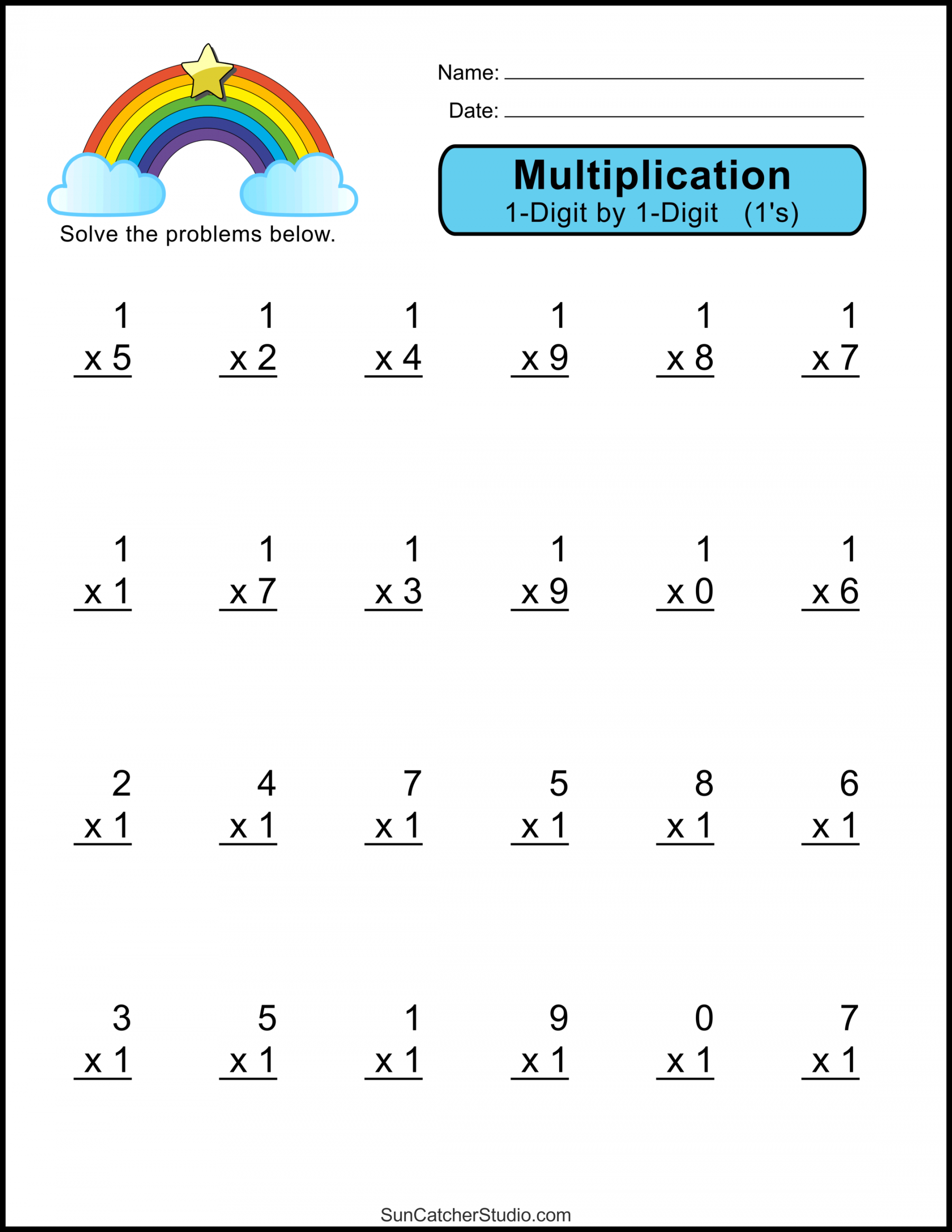 Multiplication Worksheets: (One-Digit Math Drills) – DIY Projects