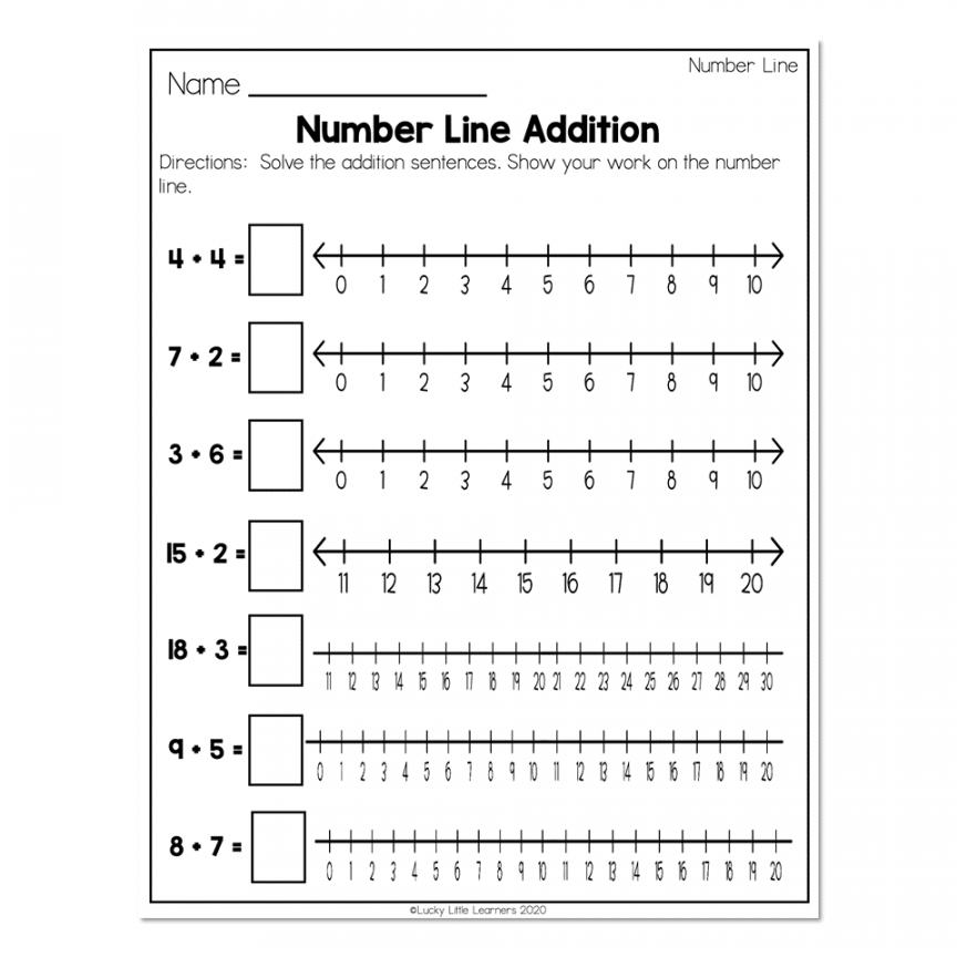 Number Line Worksheet 2nd Grade