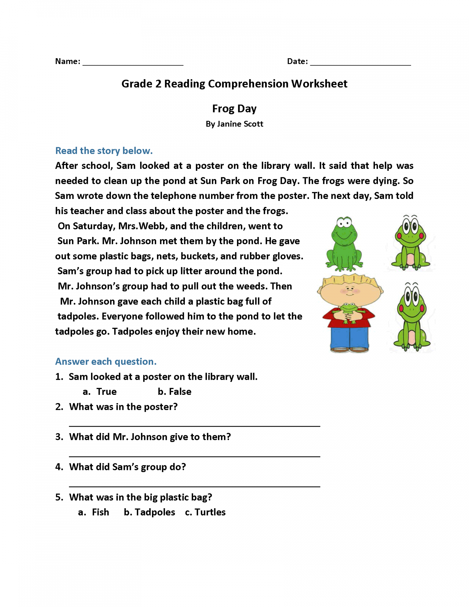 nd Grade Reading Worksheets - Best Coloring Pages For Kids