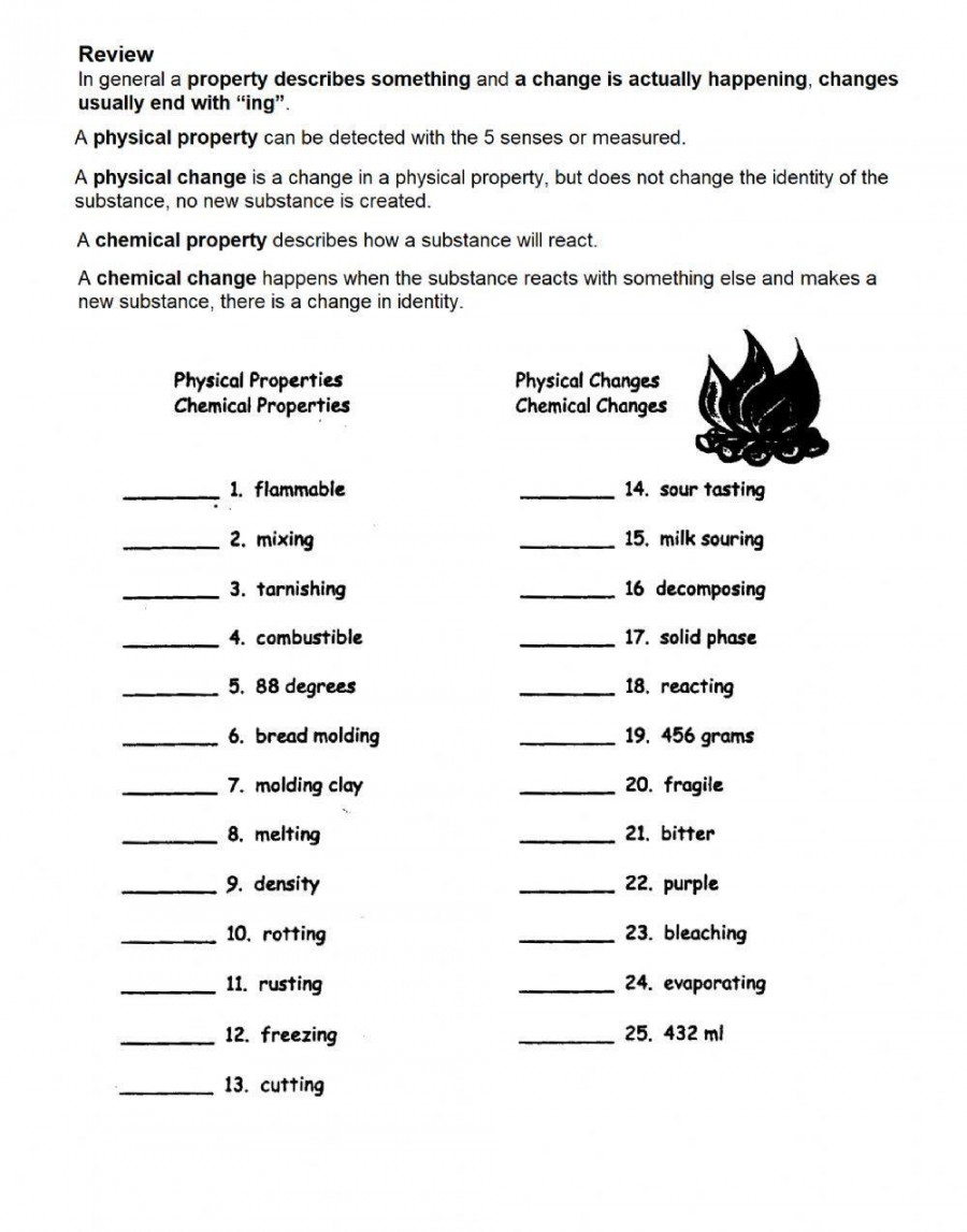 Physical and Chemical Changes online worksheet for   Live Worksheets