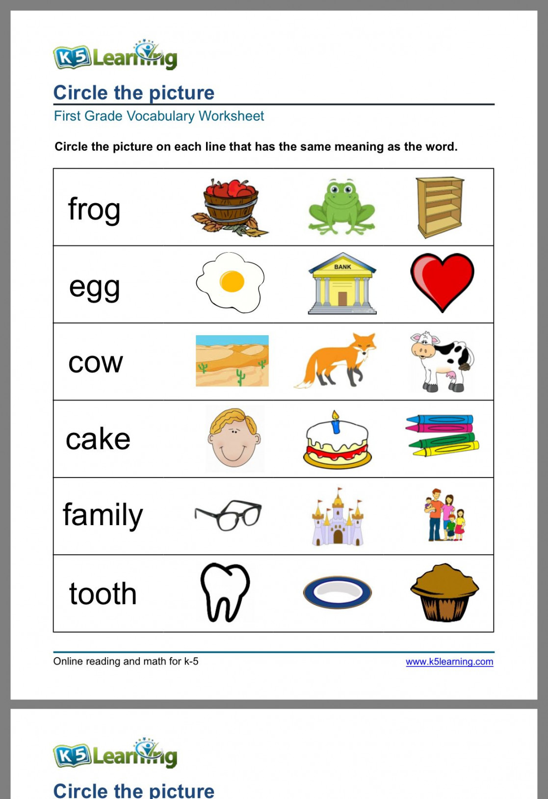 Pinterest  Vocabulary worksheets, Subtraction facts worksheet