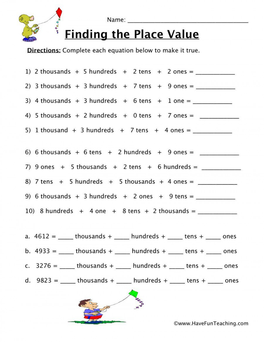 Place Value Worksheets - Have Fun Teaching  Grade  math