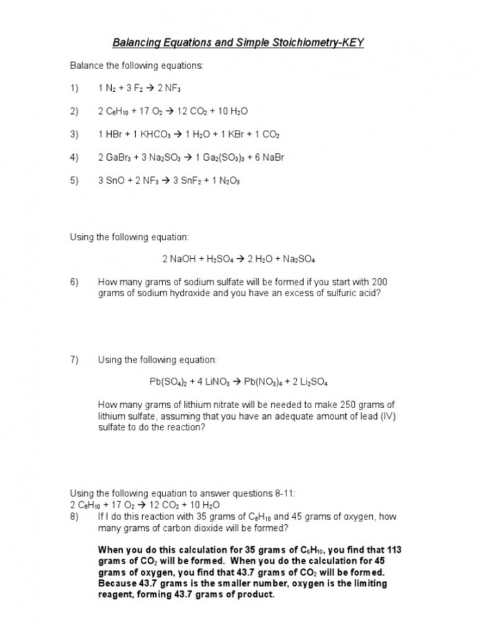 Practice Stoichiometry Key  PDF