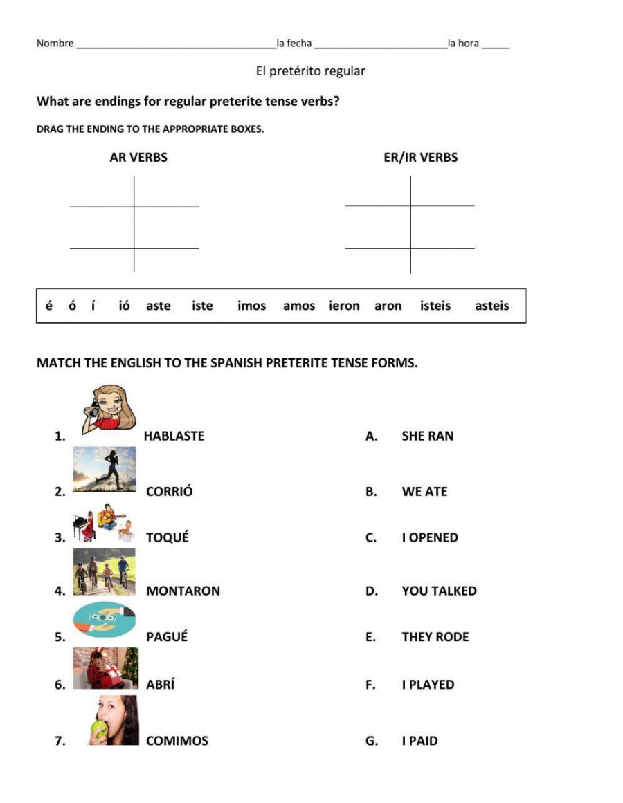 Preterite Tense worksheet  Live Worksheets