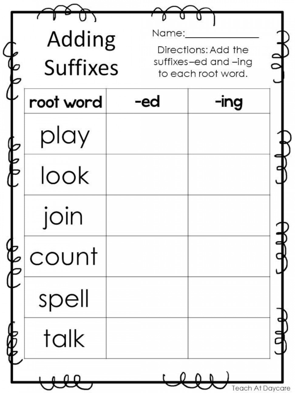 Printable Adding Suffixes Worksheets