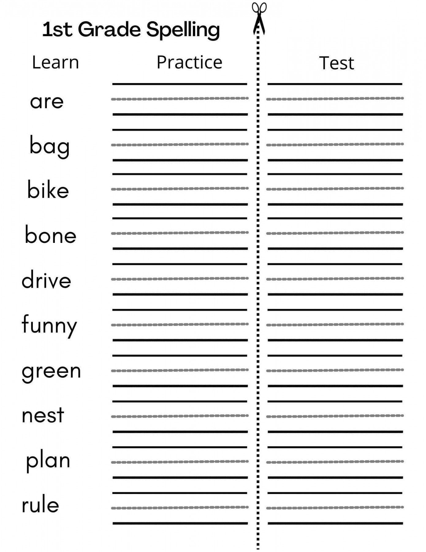 Printable First Grade Spelling Writing Worksheets - Etsy Canada