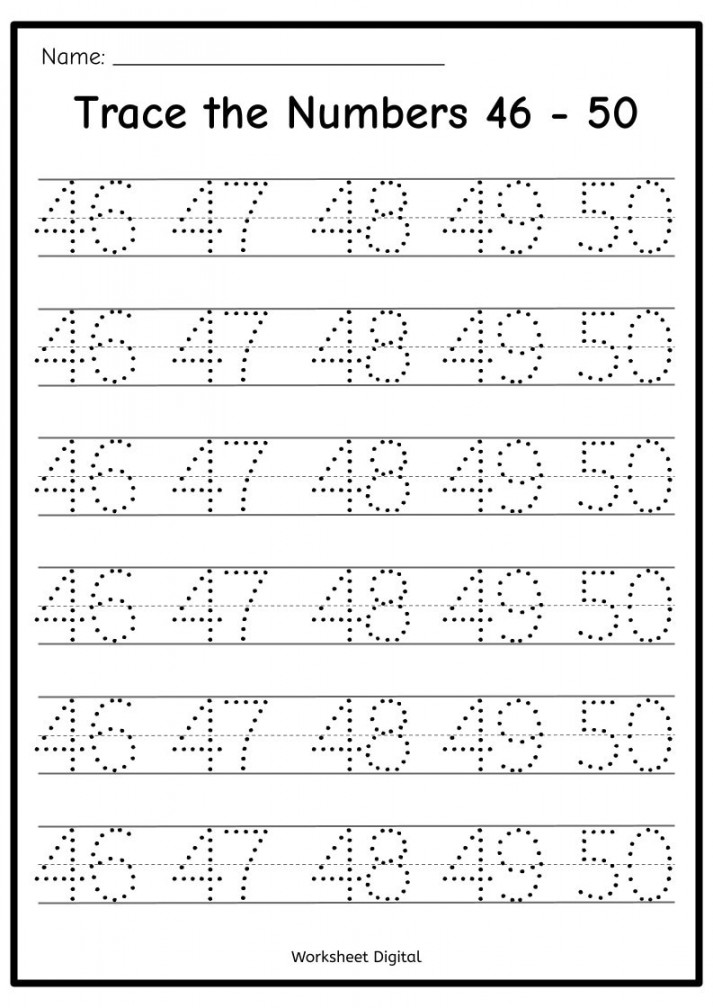Printable Numbers - Tracing Worksheets for Preschool
