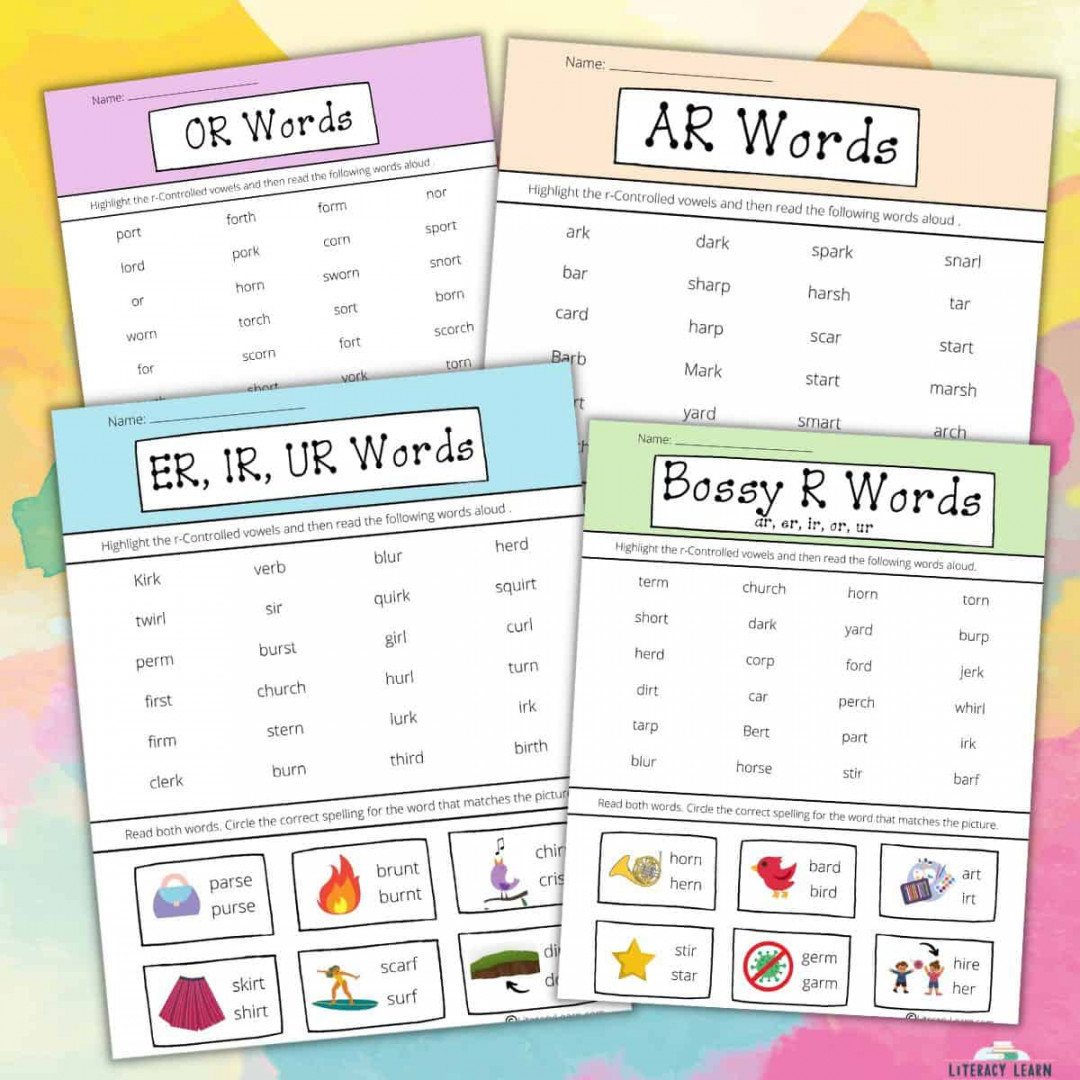 R-Controlled Vowels Worksheets:  Free Printables! - Literacy Learn
