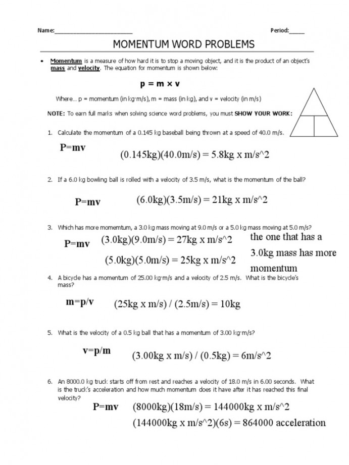 Savannah Montelongo - Momentum Problems  PDF  Momentum  Motion