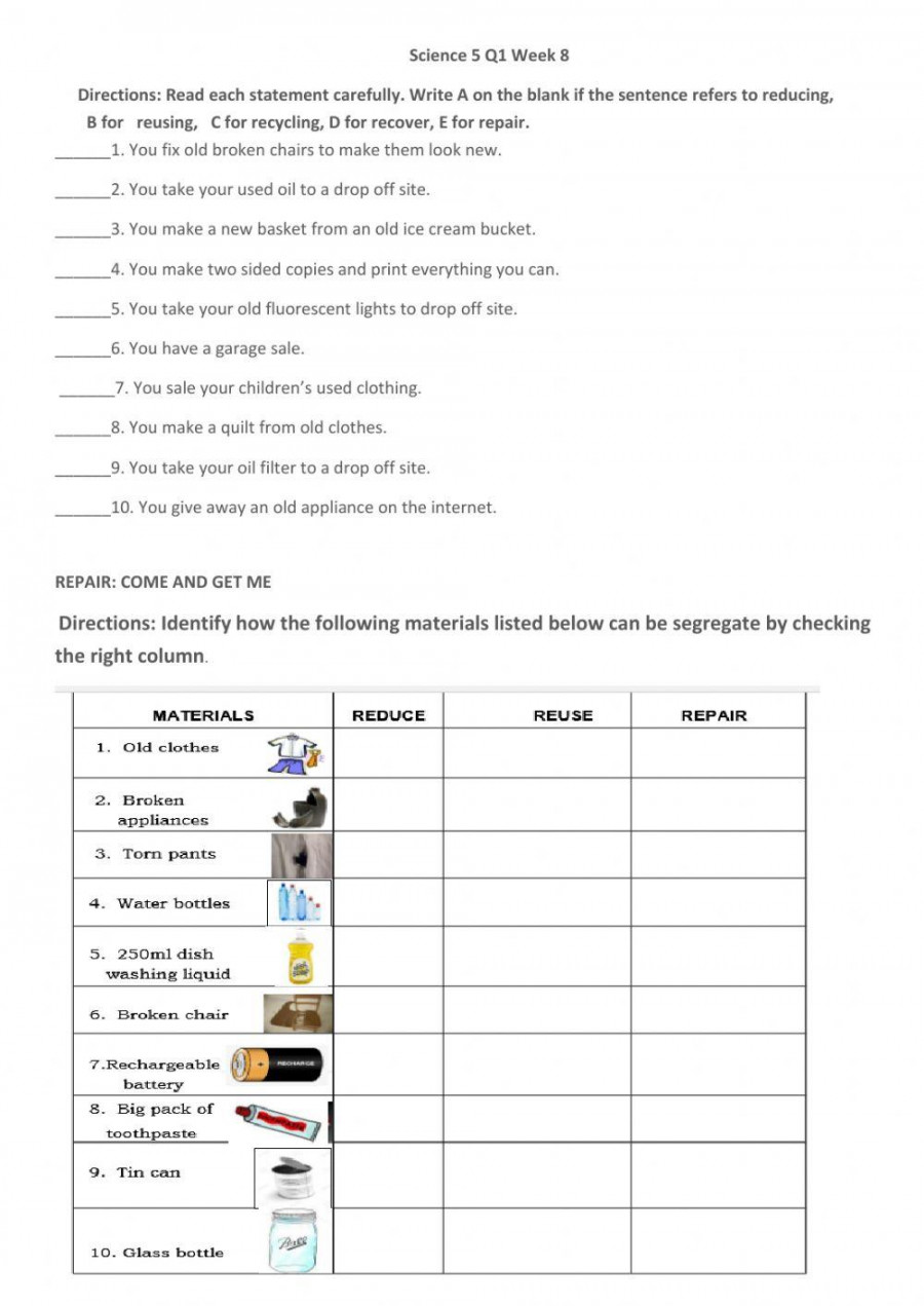 Science  Q W rs worksheet  Live Worksheets