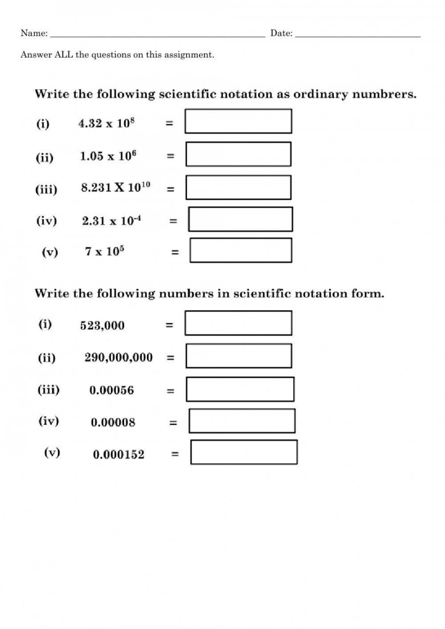 Scientific Notation interactive worksheet  Live Worksheets