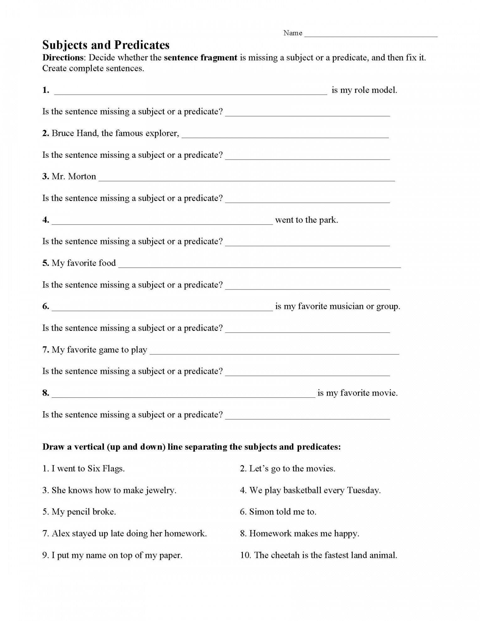 Sentence Structure Worksheets  Language Arts Activities