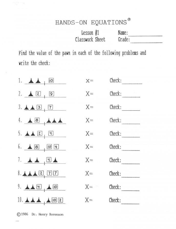 solving two step equations with balancing scales worksheet