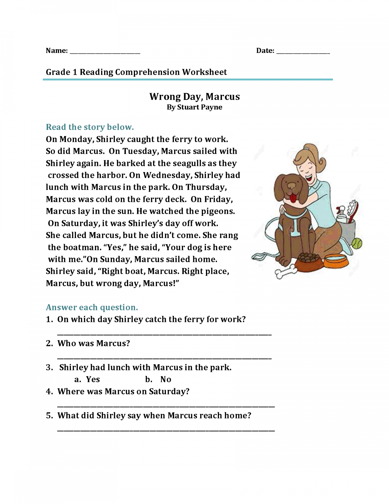 st Grade Reading Worksheets - Best Coloring Pages For Kids