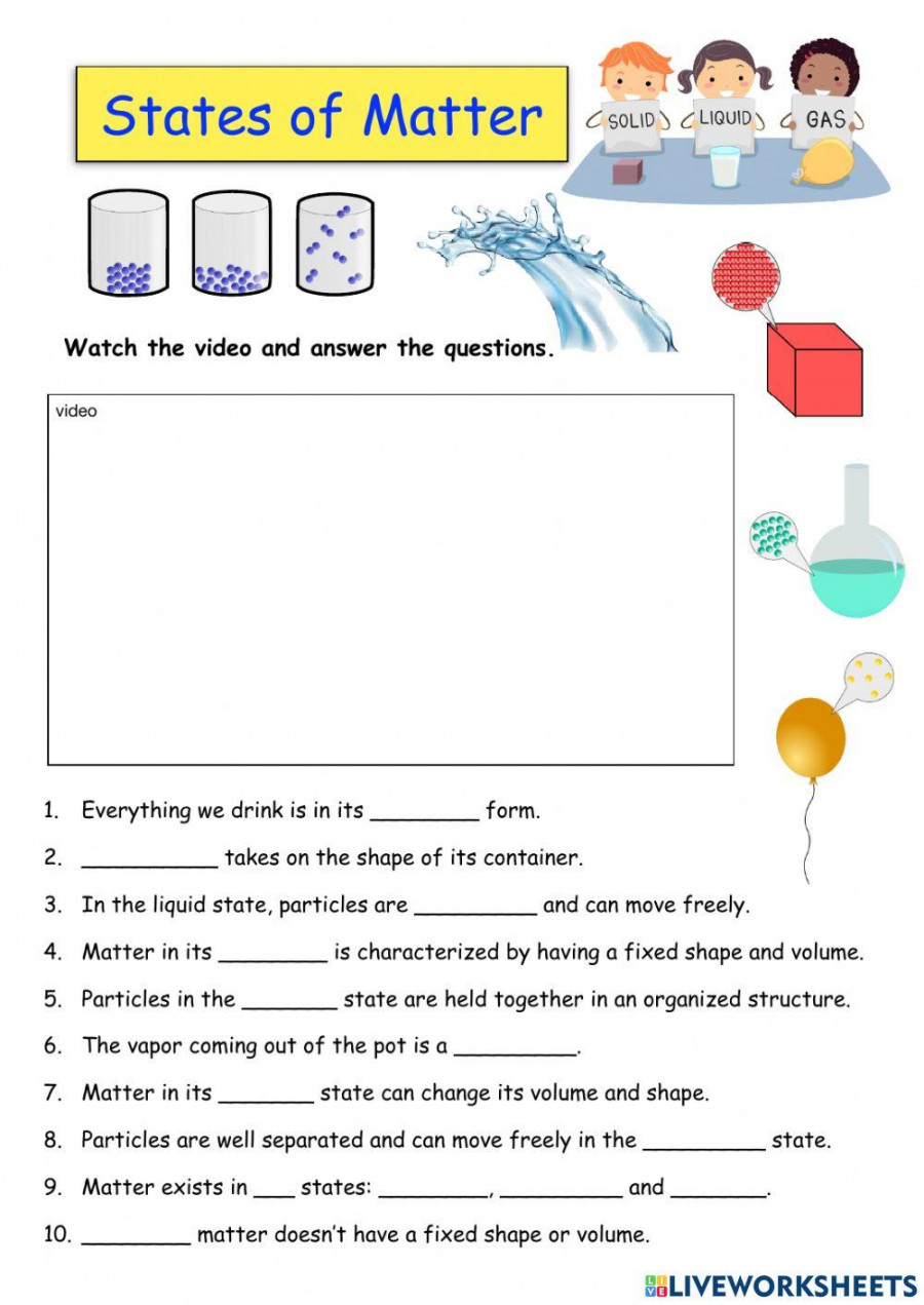 States of Matter online activity for Grade -  Live Worksheets