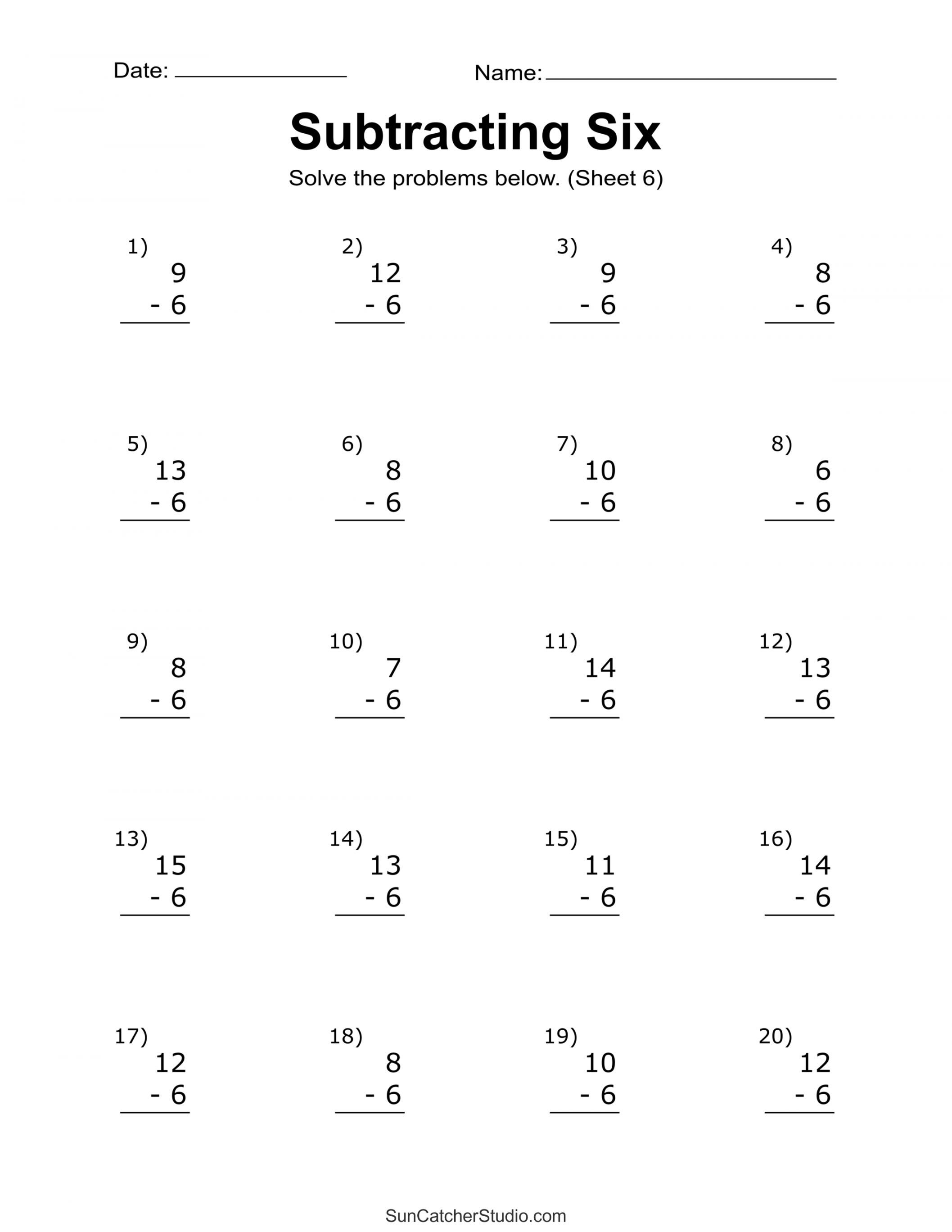 Subtraction Worksheets (Free Printable Math Drills) – DIY Projects
