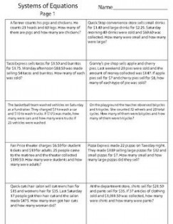 Systems of Equations Word Problems  Systems of equations, Word