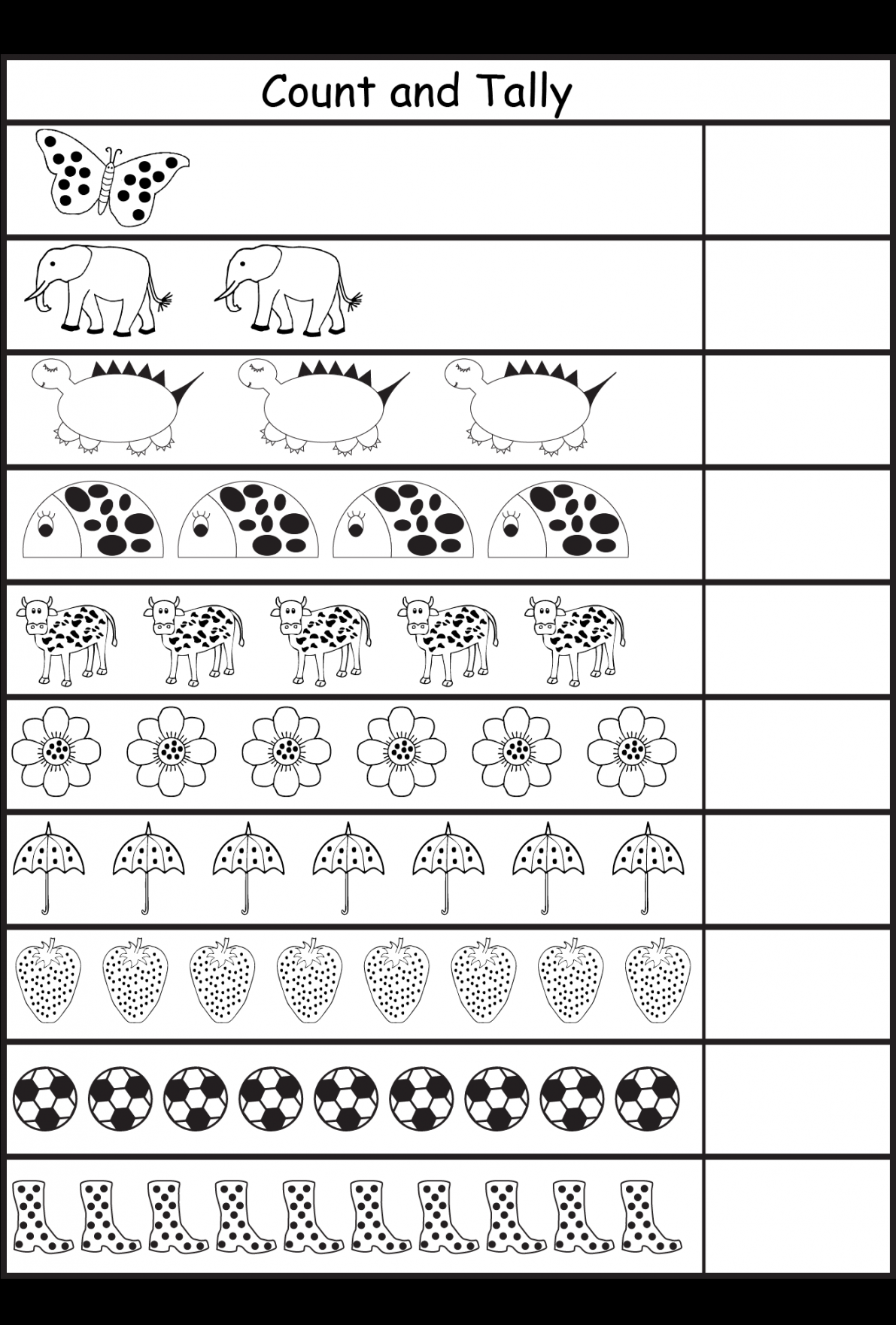 Tally Marks –  Worksheets  Tally marks kindergarten