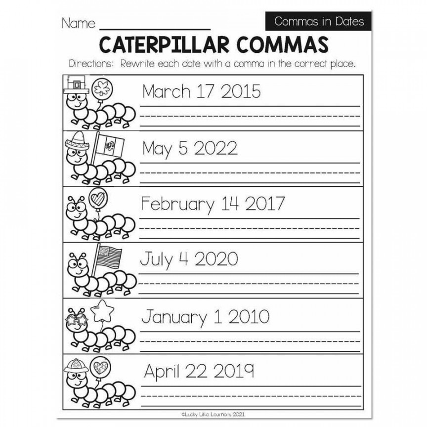 Teaching Commas in nd Grade - Lucky Little Learners