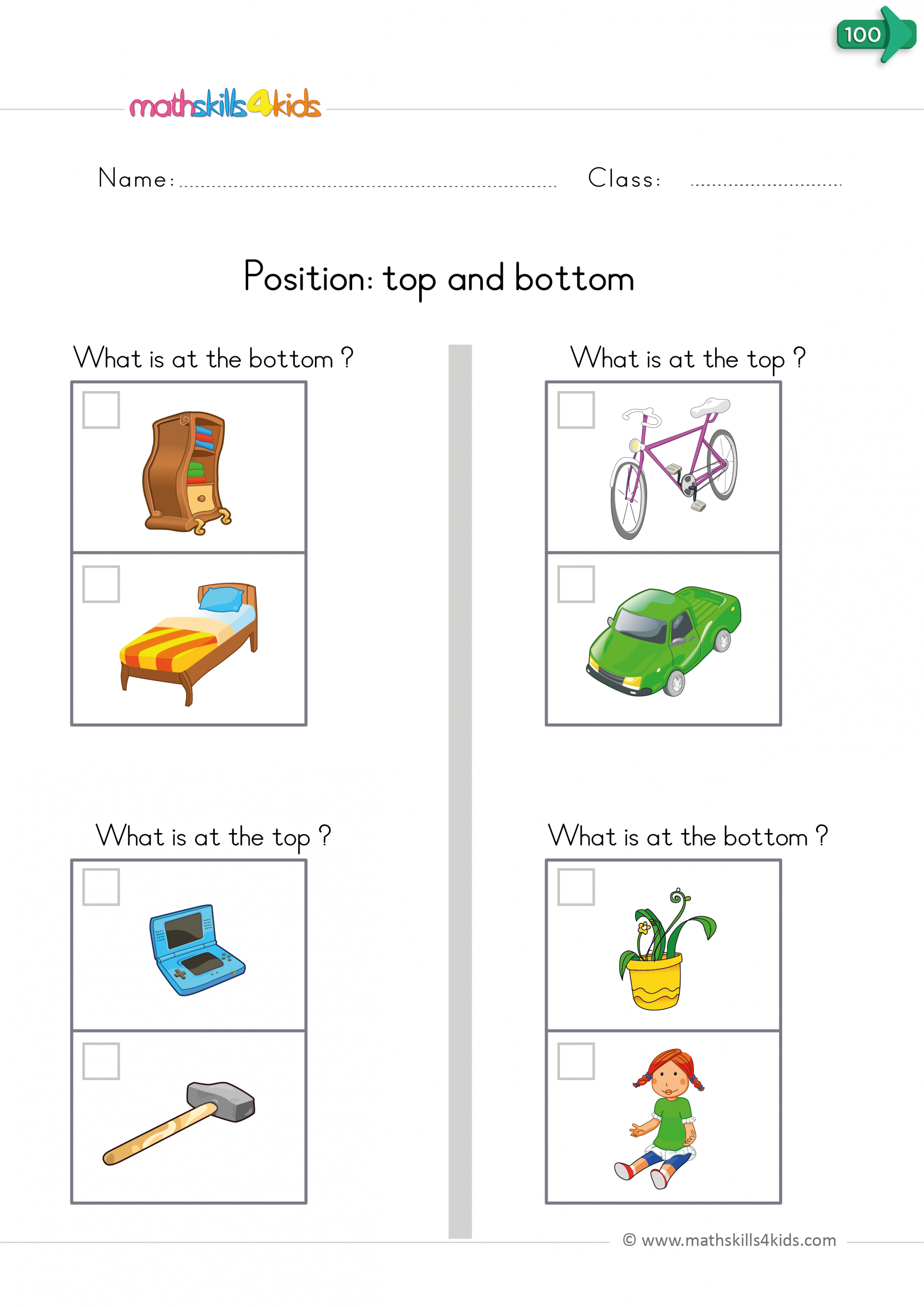 Teaching positional words to kinders: worksheets and activities