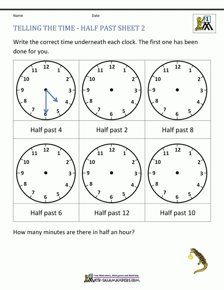 Telling Time Worksheets - O