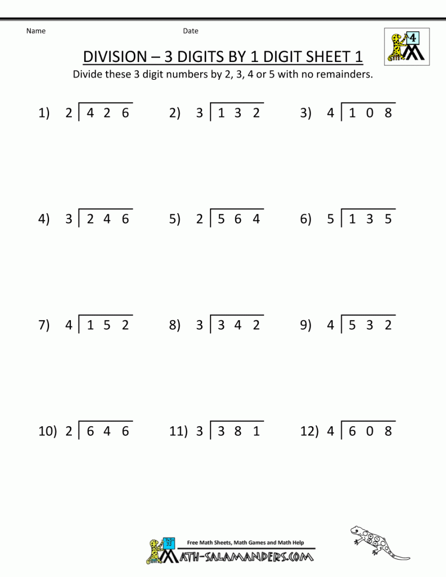 th Grade Long Division Worksheets