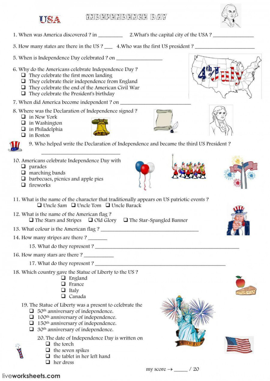 The Declaration of Independence worksheet  Live Worksheets