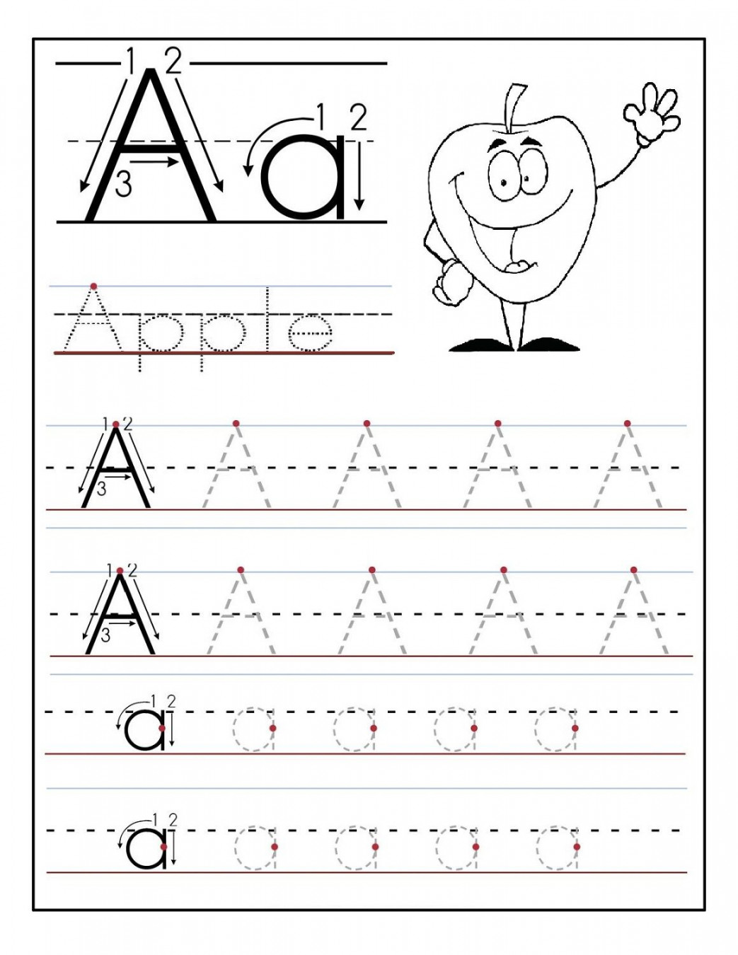 Trace Letter A Sheets to Print  Activity Shelter  Letter