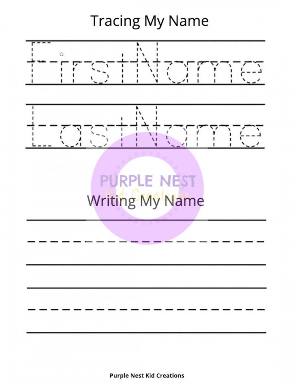 Tracing and Writing My Name Worksheet Letters Educational - Etsy