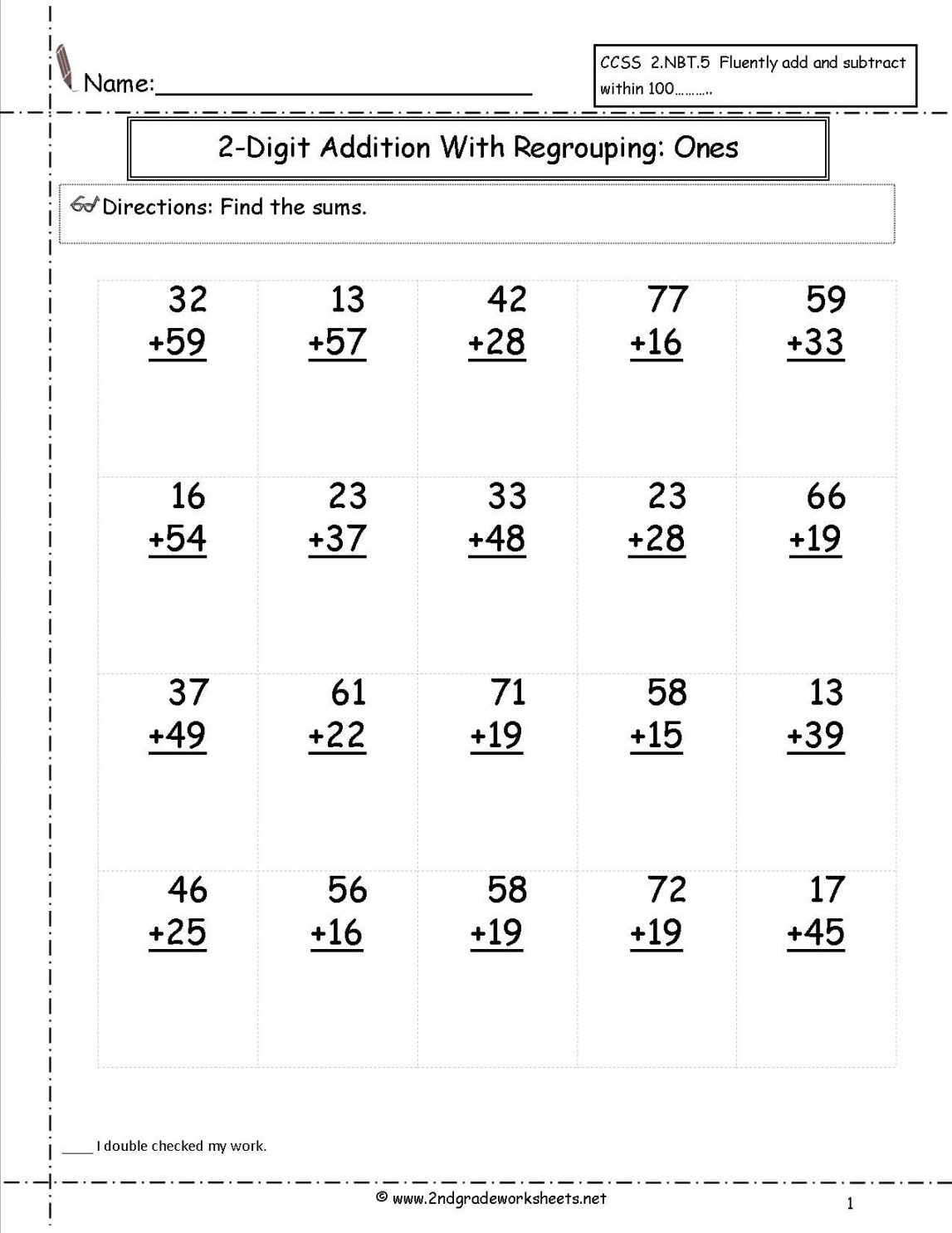Two Digit Addition Worksheets  Math addition worksheets, Addition
