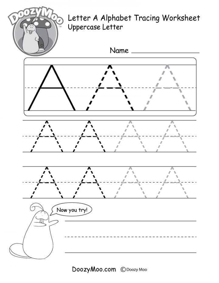 Uppercase Letter Tracing Worksheets (Free Printables) - Doozy Moo