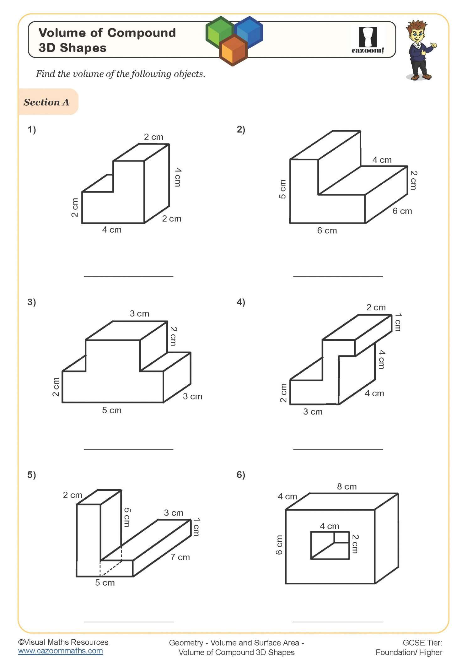 Volume of Compound D shapes Worksheet  Fun and Engaging PDF