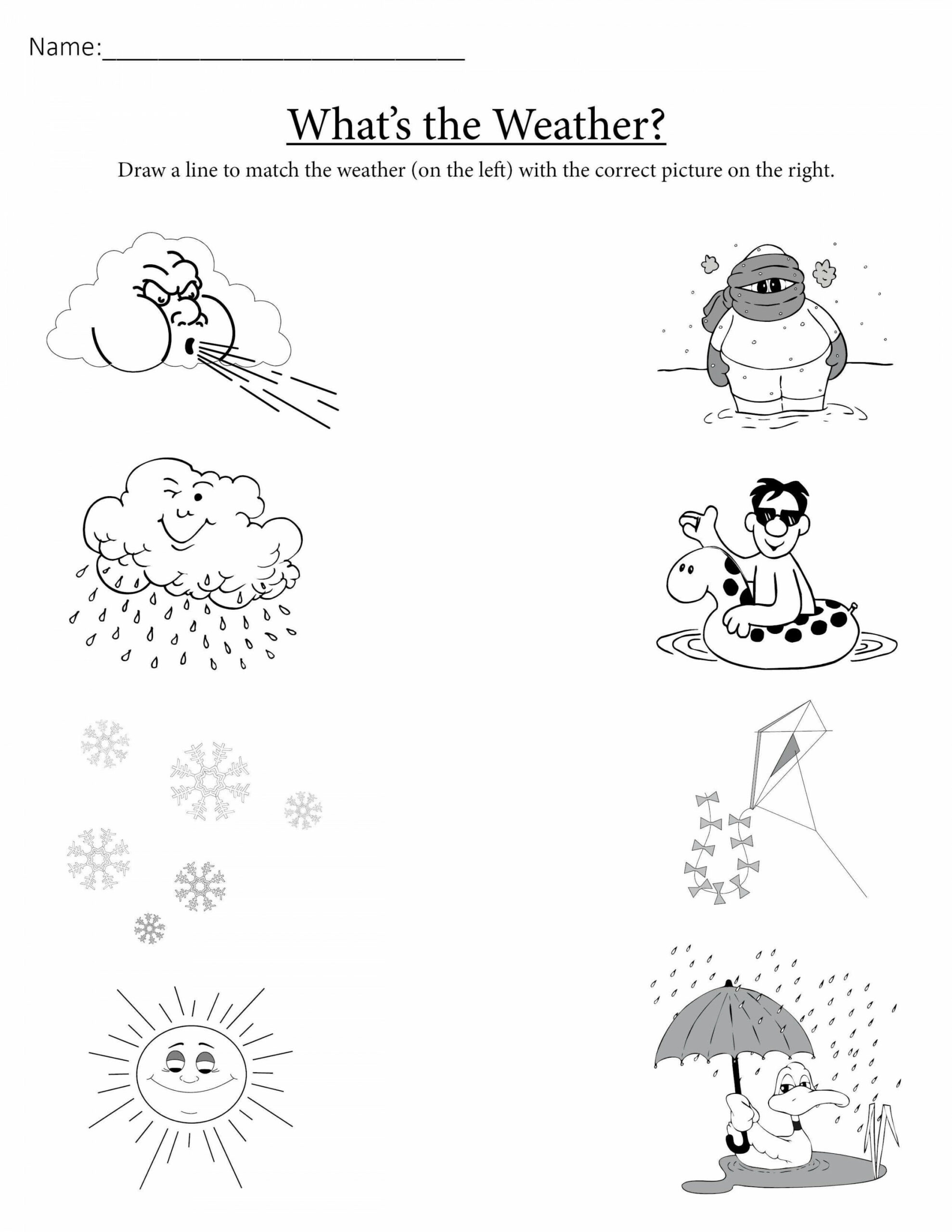 What&#;s the Weather?" Printable Matching Worksheet  Weather