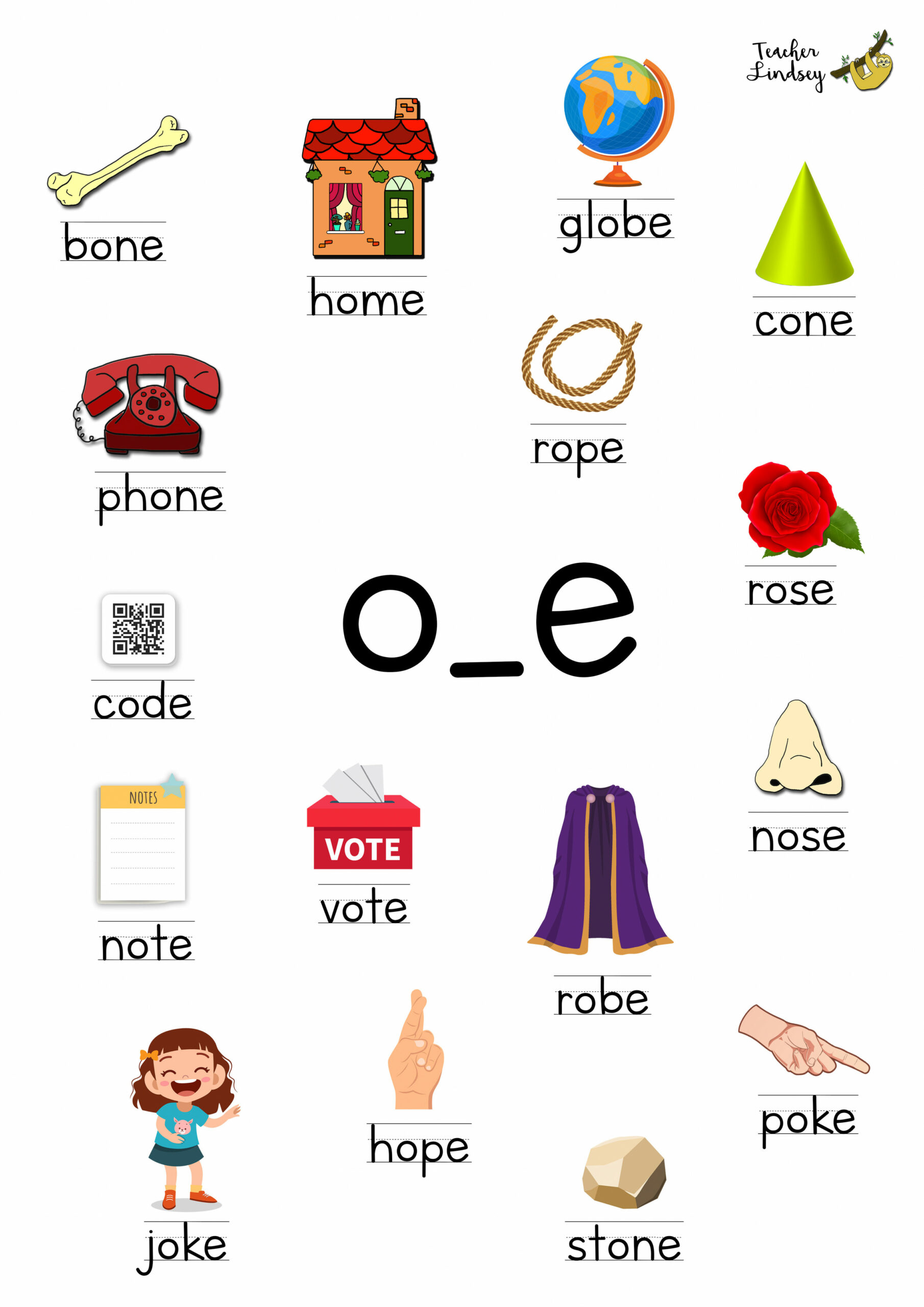 A Poster - magic e - long vowel o - Teacher Lindsey