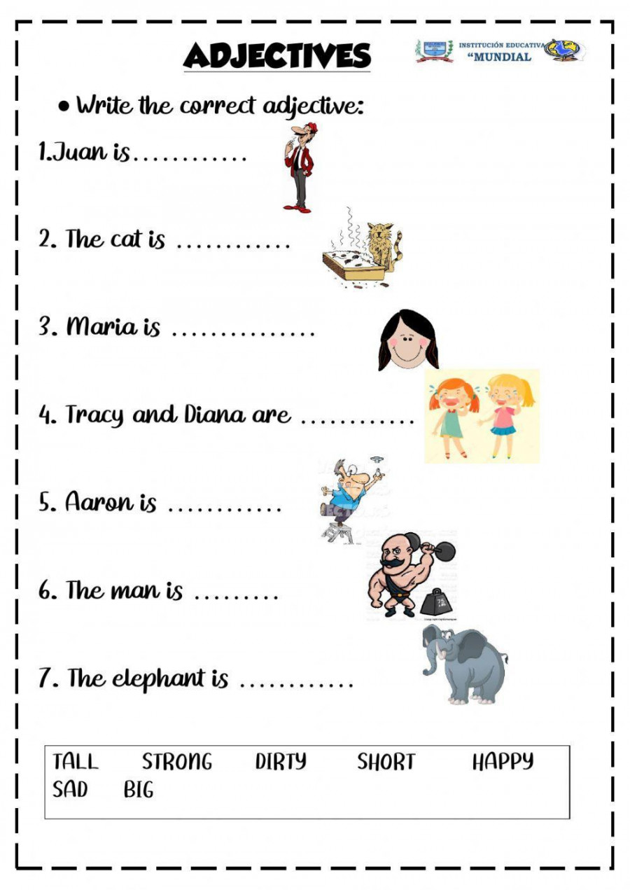 Adjectives online exercise for grade   Live Worksheets