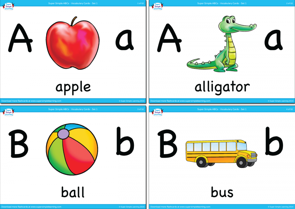 Alphabet Vocabulary Flashcards - Set  - Super Simple