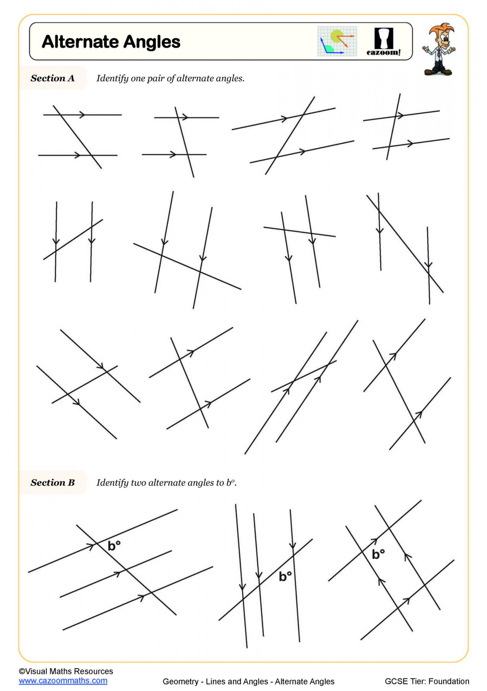 Alternate Angles Worksheet  Fun and Engaging PDF Worksheets