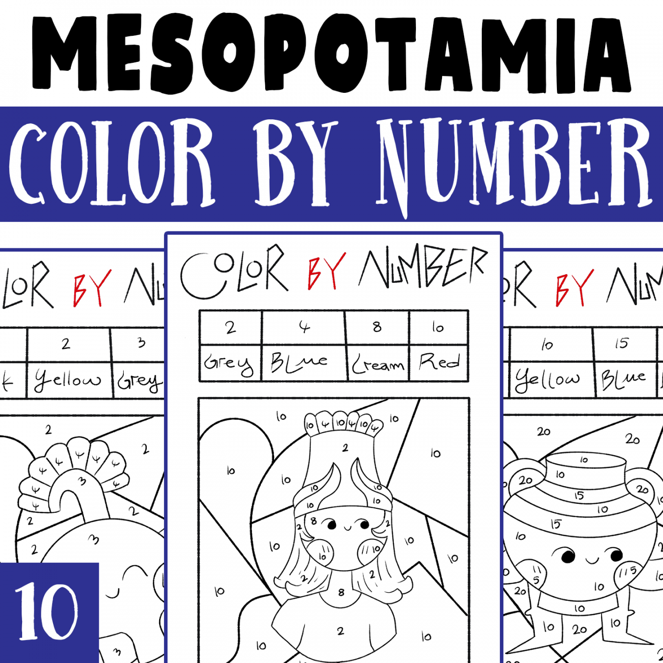 Ancient Mesopotamia Color by Number, Mesopotamia Coloring Worksheets  Activities