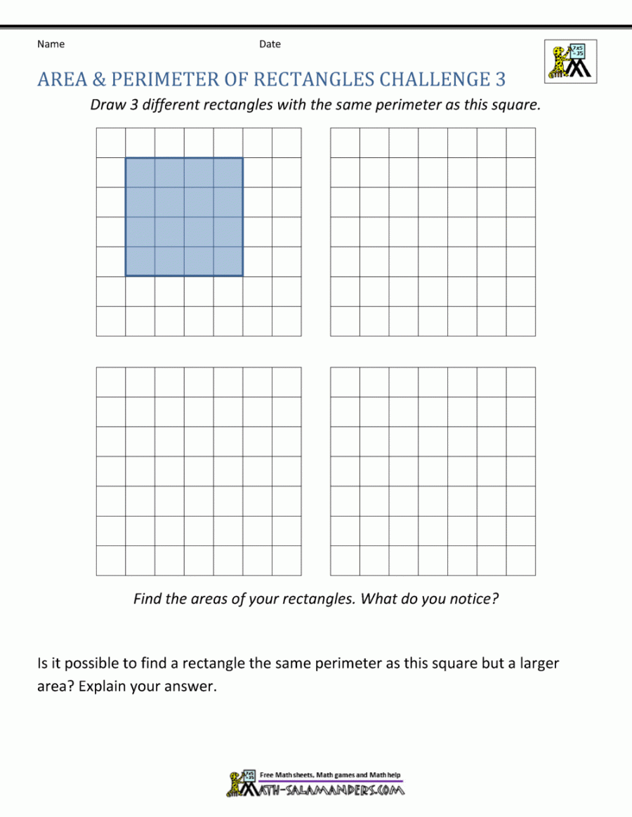 Area and Perimeter of Rectangle