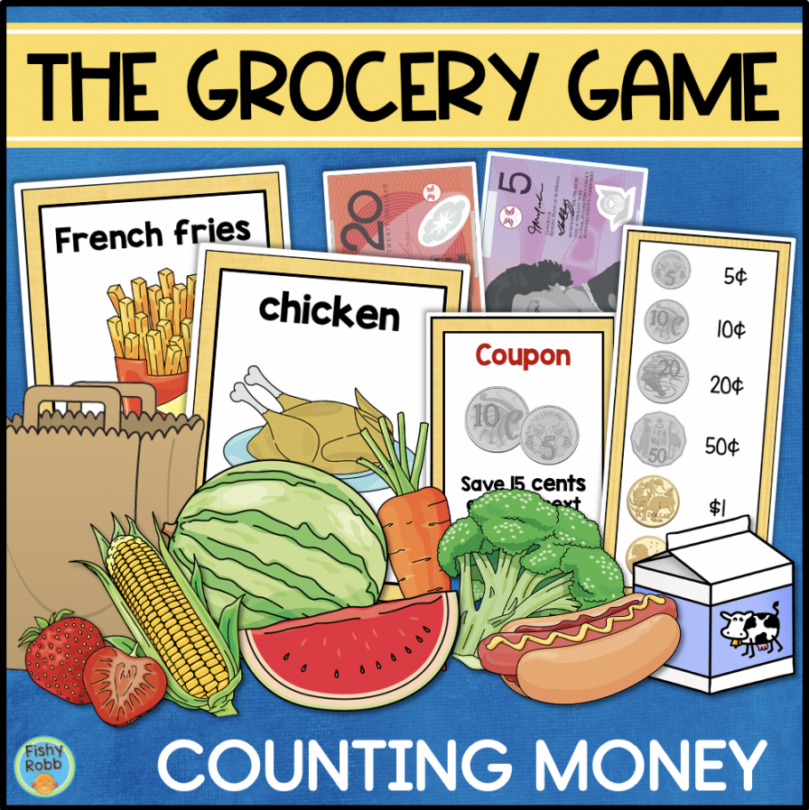 Australian Money Game - Counting Coins - The Grocery Game