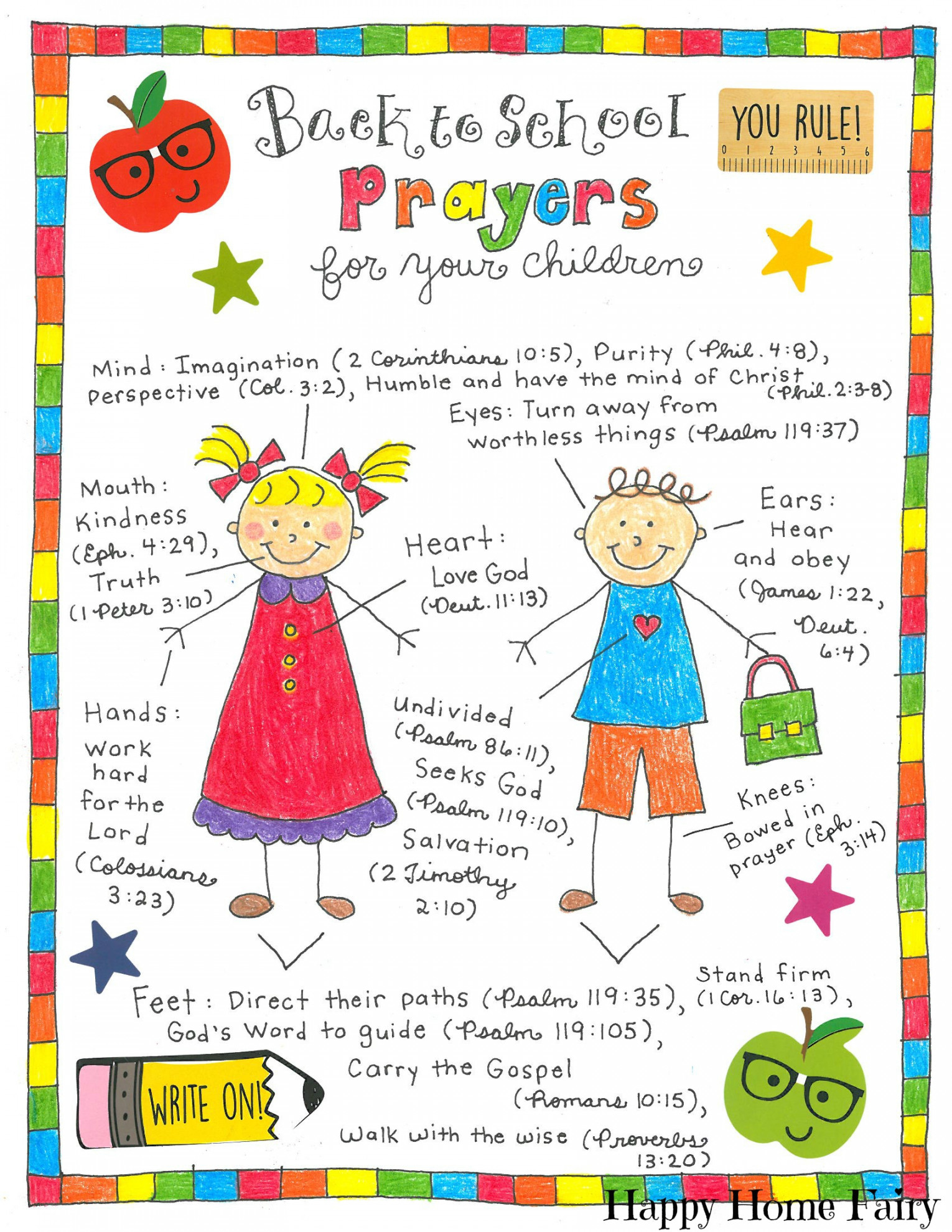 Back to School Prayers For Your Kids - FREE Printable - Happy Home