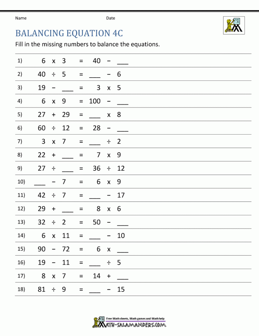 Balancing Math Equations